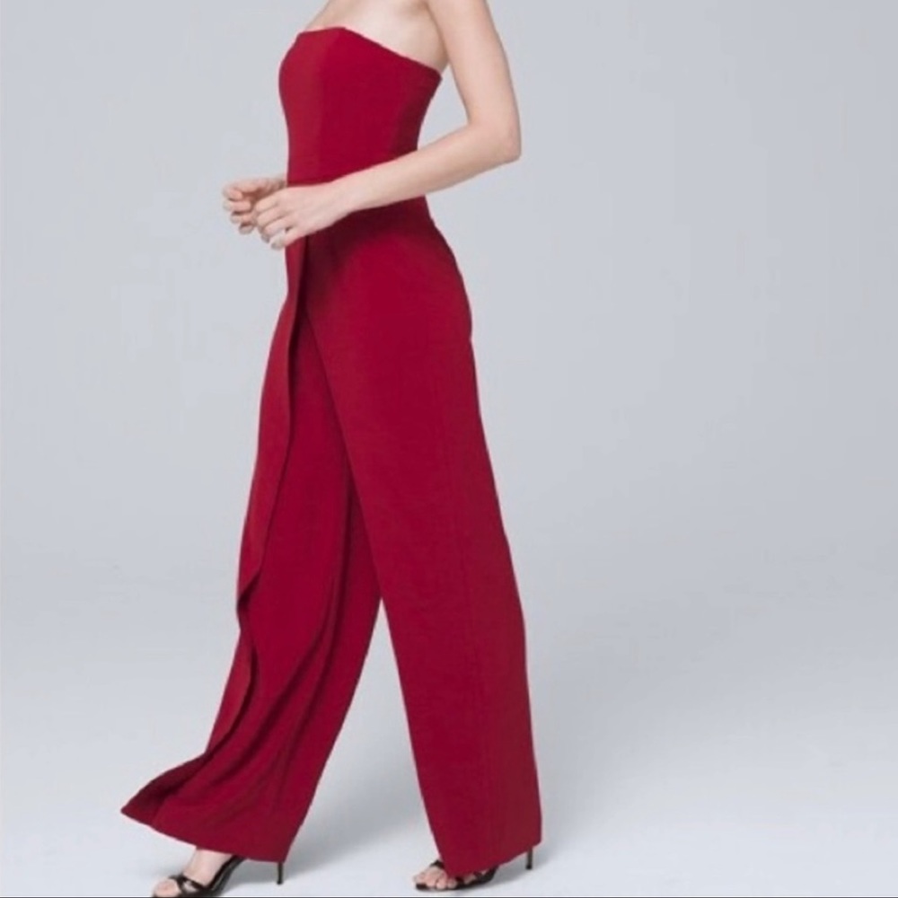 NWT White House Black Market convertible strapless split leg jumpsuit - SIZE 8